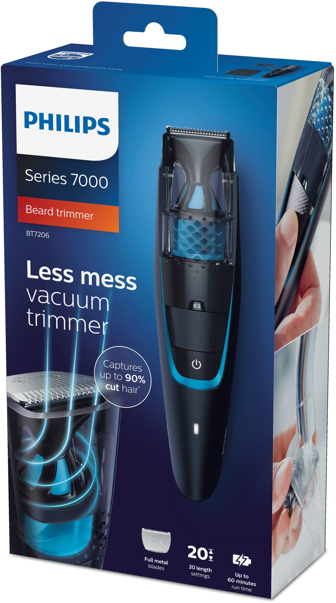 Philips BEARDTRIMMER Series 7000 Vacuum Beard Trimmer BT7206/15 – image 2