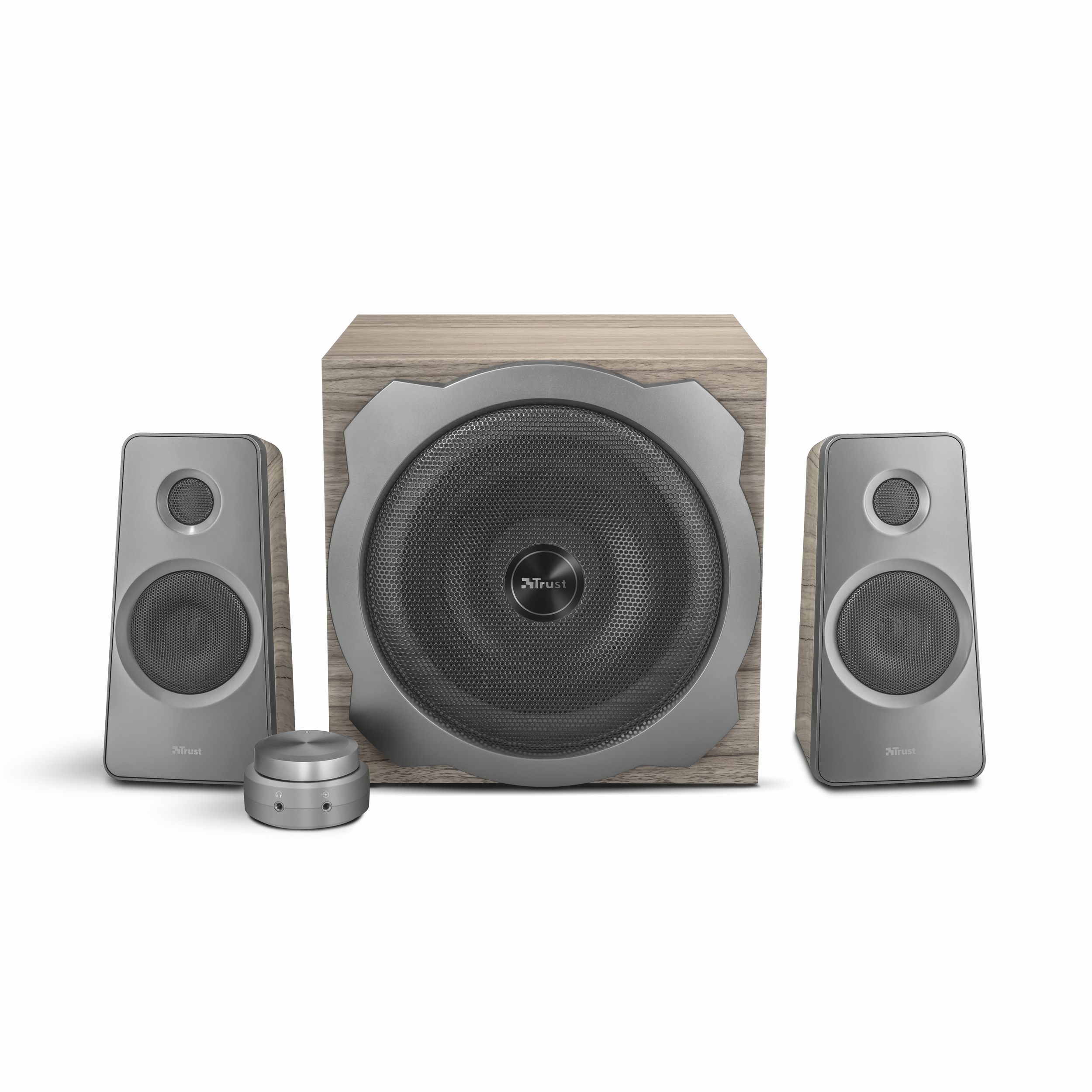 Trust Tytan 2.1 speaker set 60 W PC/Laptop Grey, Wood 2.1 channels image 2