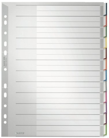 Leitz 12730000 intercalare Indice a linguetta vuota Cartoncino, Polipropilene (PP) Grigio