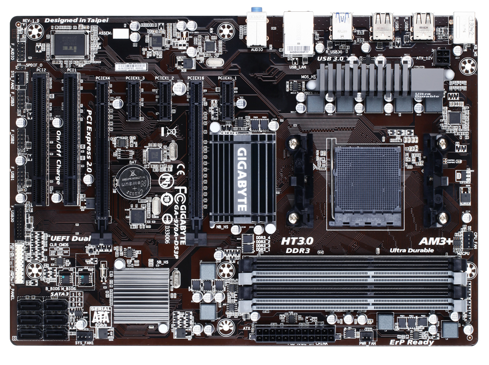 GIGABYTE GA-970A-DS3P motherboard AMD 970 Socket AM3+ ATX