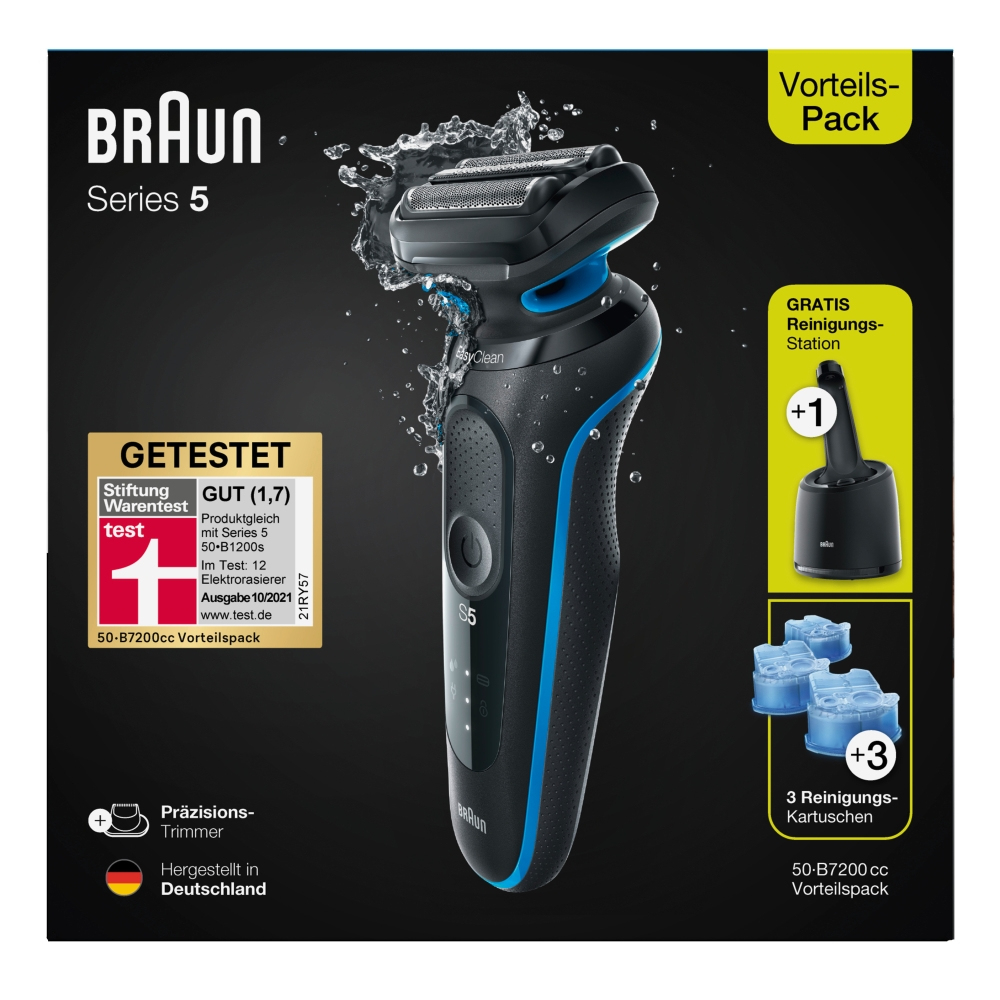 Braun Series 5 50-B7200cc Foil shaver Trimmer Black, Blue – image 3