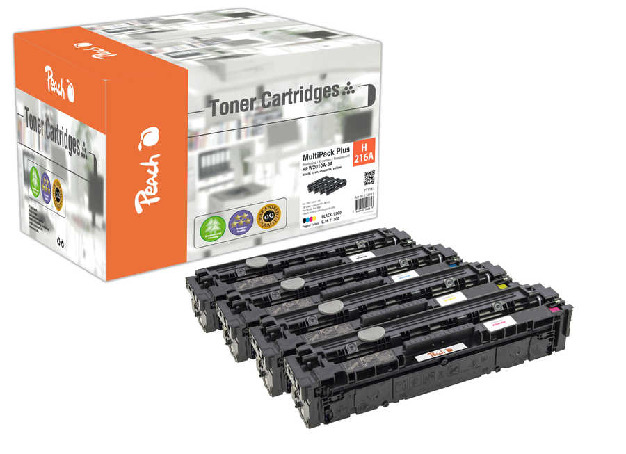 Peach PT1181 toner cartridge 4 pc(s) Original Black, Cyan, Magenta, Yellow