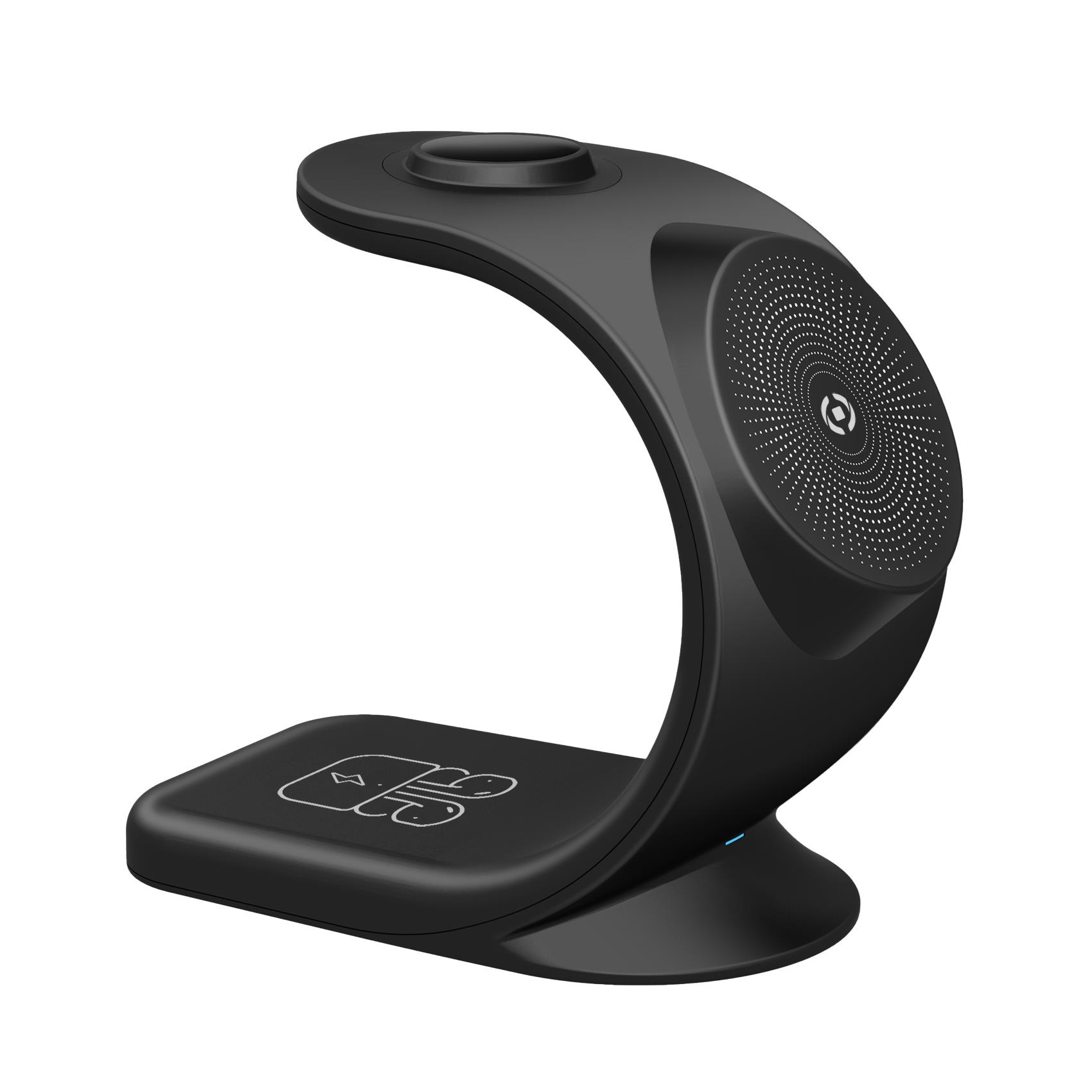 Celly MAGSTAND3IN1BK mobile device charger Smartphone Black USB Wireless charging Indoor