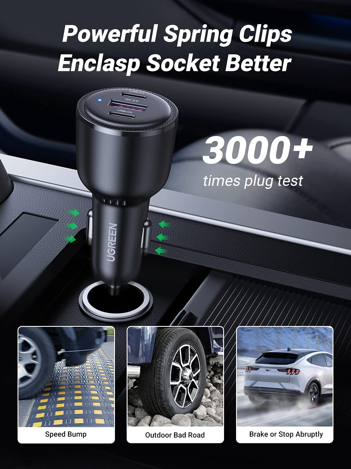 Ugreen CD239 Universal Black Cigar lighter Fast charging Auto – image 7