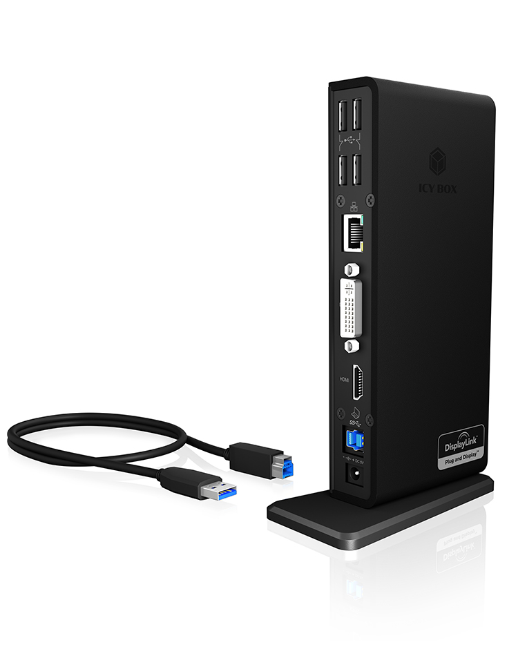 ICY BOX IB-DK2241AC Cablato USB 3.2 Gen 1 (3.1 Gen 1) Type-A Nero