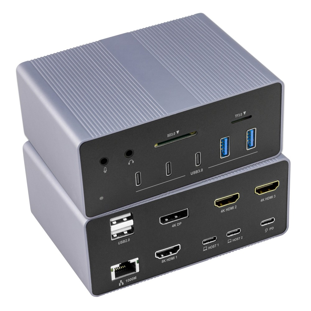Techly IUSB32C-DOCK198K mobile device dock station Universal Grey