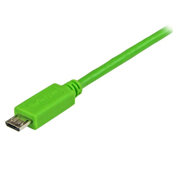 StarTech.com Cable Micro USB Verde de 1m en diferentes ángulos