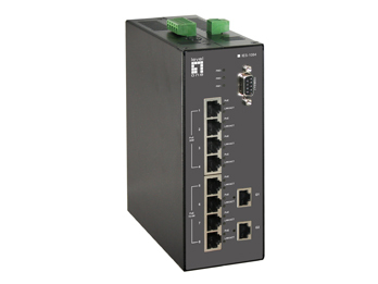 LevelOne 4 x 802.3af PoE + 4 x 802.3at PoE + 2 GE TX Managed Switch -40 ~ 75C, DIN-rail