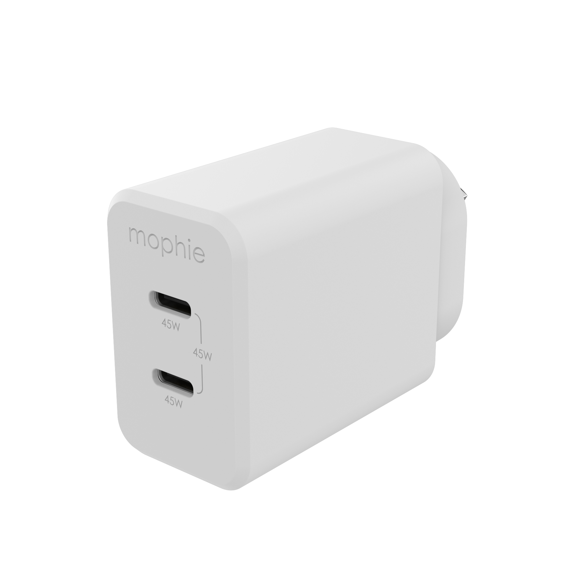 mophie Accessories-Wall Adapter-USB-C-PD-DUAL-45W-GAN-White-AU(2xUSBC) – image 2