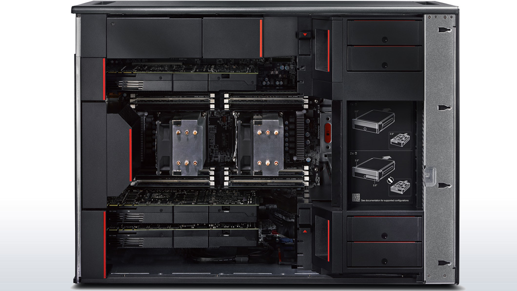 Lenovo ThinkStation P900 Intel Xeon E5 v3 E5-2620V3 8 GB DDR4-SDRAM 1 TB Hybrid-HDD Windows 7 Professional Tower Workstation Black image 5