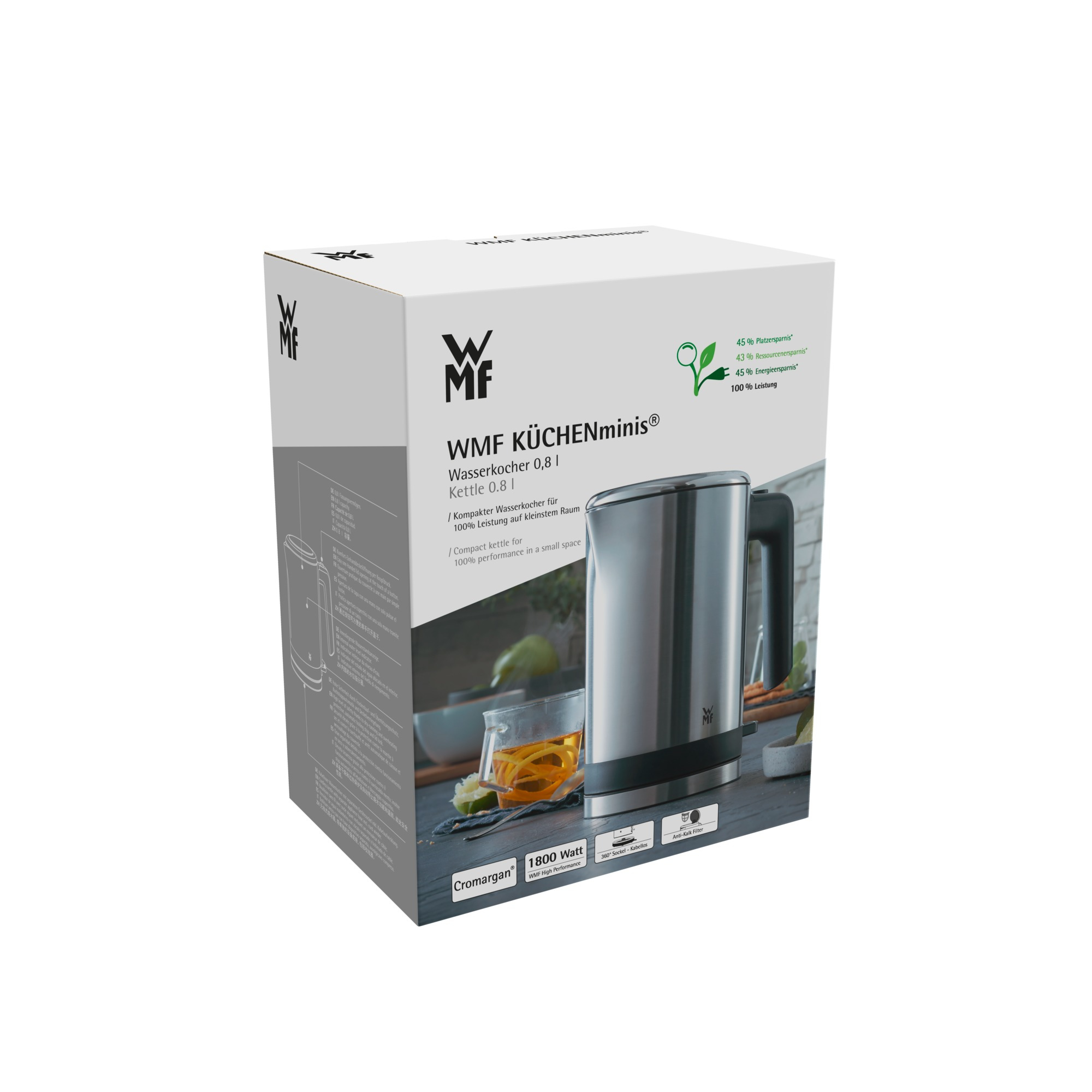 صورة WMF KITCHENminis 0413140011 غلاية كهربائية، 0.8 لتر، ستانلس ستيل