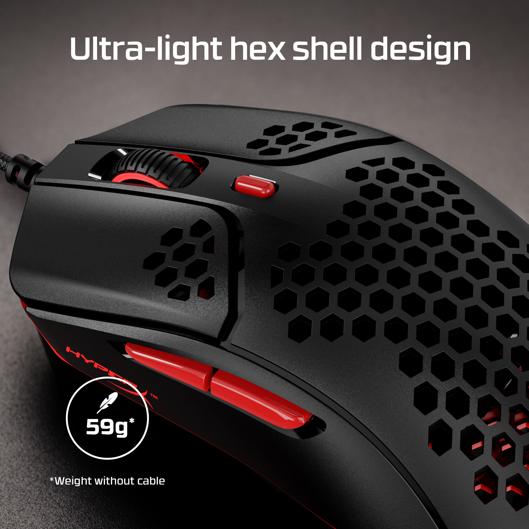 HyperX Pulsefire Haste - Gaming Mouse (Black-Red) (HMSH1-A-RD/G) – image 4