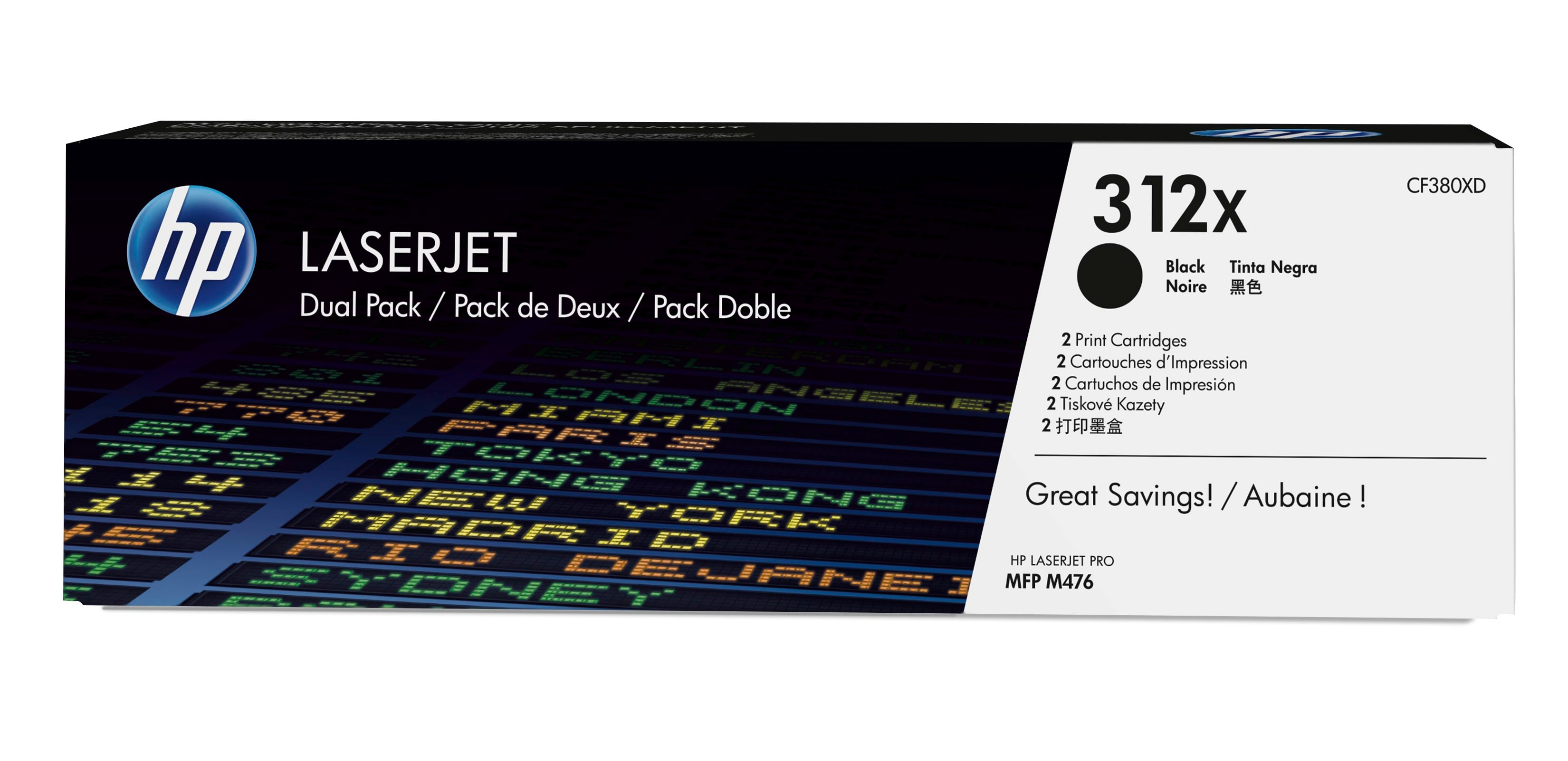HP Confezione da 2 cartucce Toner originali nero ad alta capacità LaserJet 312X