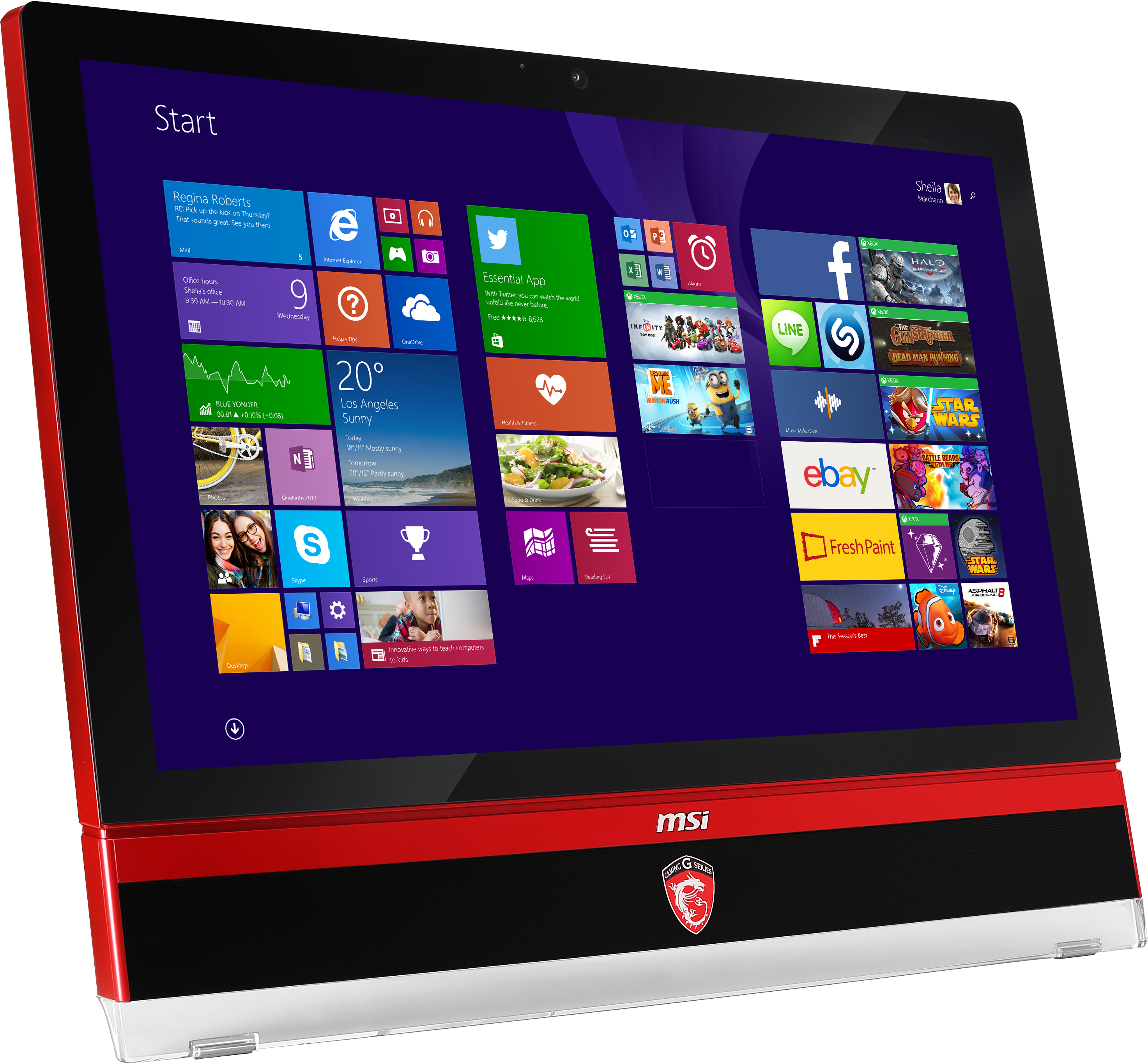 MSI Wind Top AG270 2QE-037US All-in-One PC/workstation Intel® Core™ i7 i7-4870HQ 68.6 cm (27″) 1920 x 1080 pixels Touchscreen 12 GB DDR3L-SDRAM 2 TB HDD NVIDIA® GeForce® GTX 980M Windows 8.1 Wi-Fi 5 (802.11ac) Black, Red image 9