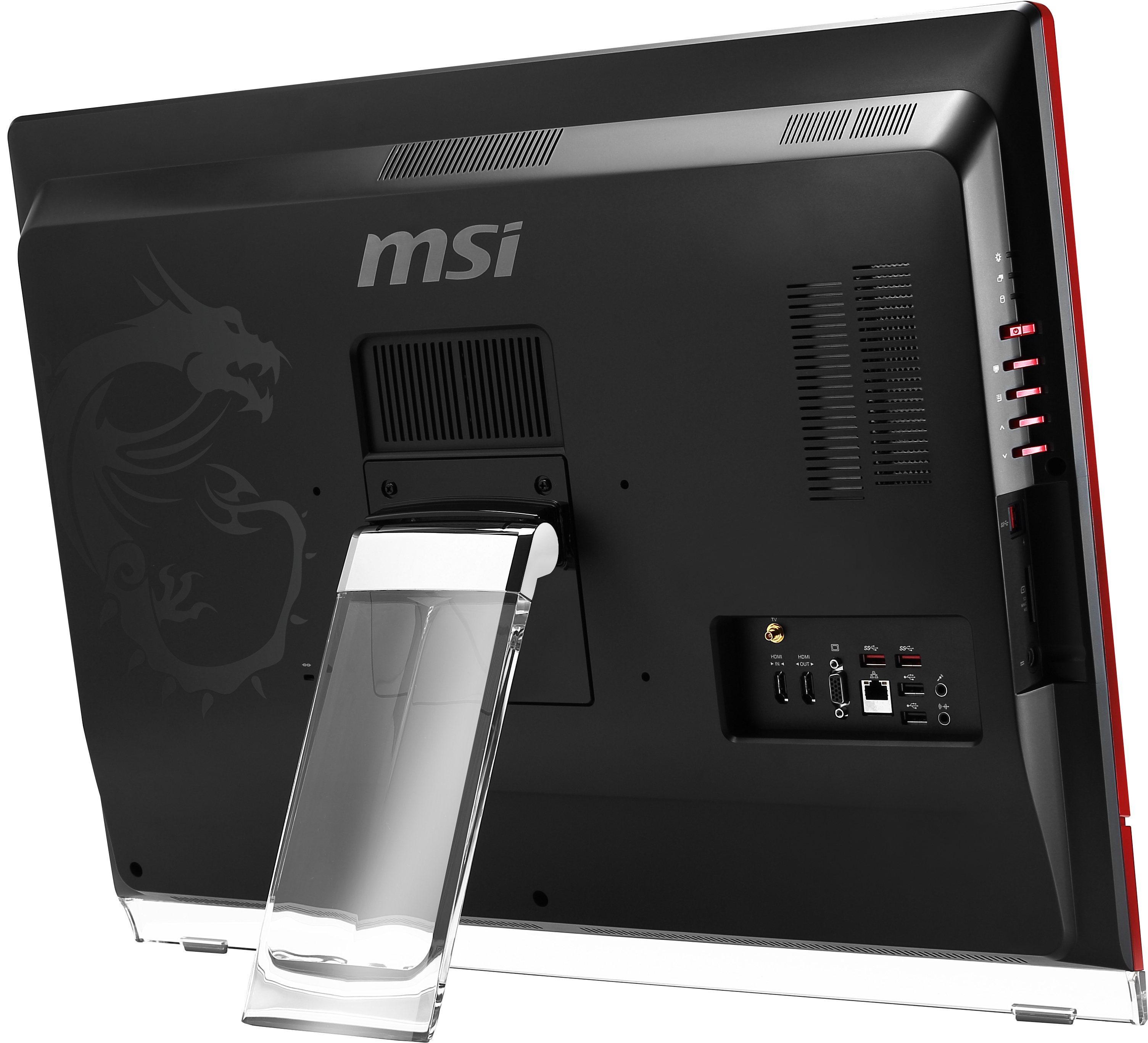 MSI Wind Top AG270 2QE-037US All-in-One PC/workstation Intel® Core™ i7 i7-4870HQ 68.6 cm (27″) 1920 x 1080 pixels Touchscreen 12 GB DDR3L-SDRAM 2 TB HDD NVIDIA® GeForce® GTX 980M Windows 8.1 Wi-Fi 5 (802.11ac) Black, Red image 3