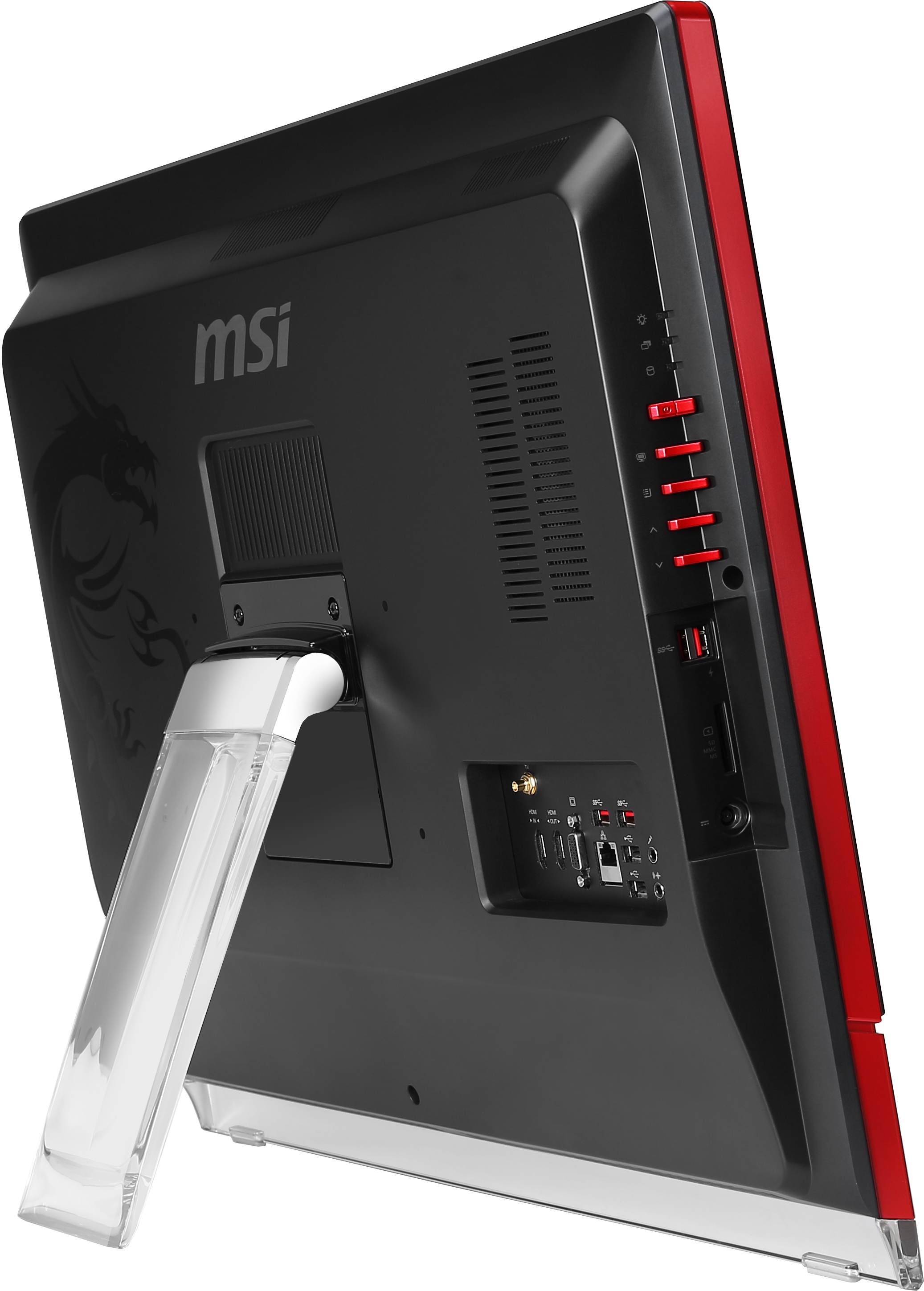 MSI Wind Top AG270 2QE-037US All-in-One PC/workstation Intel® Core™ i7 i7-4870HQ 68.6 cm (27″) 1920 x 1080 pixels Touchscreen 12 GB DDR3L-SDRAM 2 TB HDD NVIDIA® GeForce® GTX 980M Windows 8.1 Wi-Fi 5 (802.11ac) Black, Red image 12