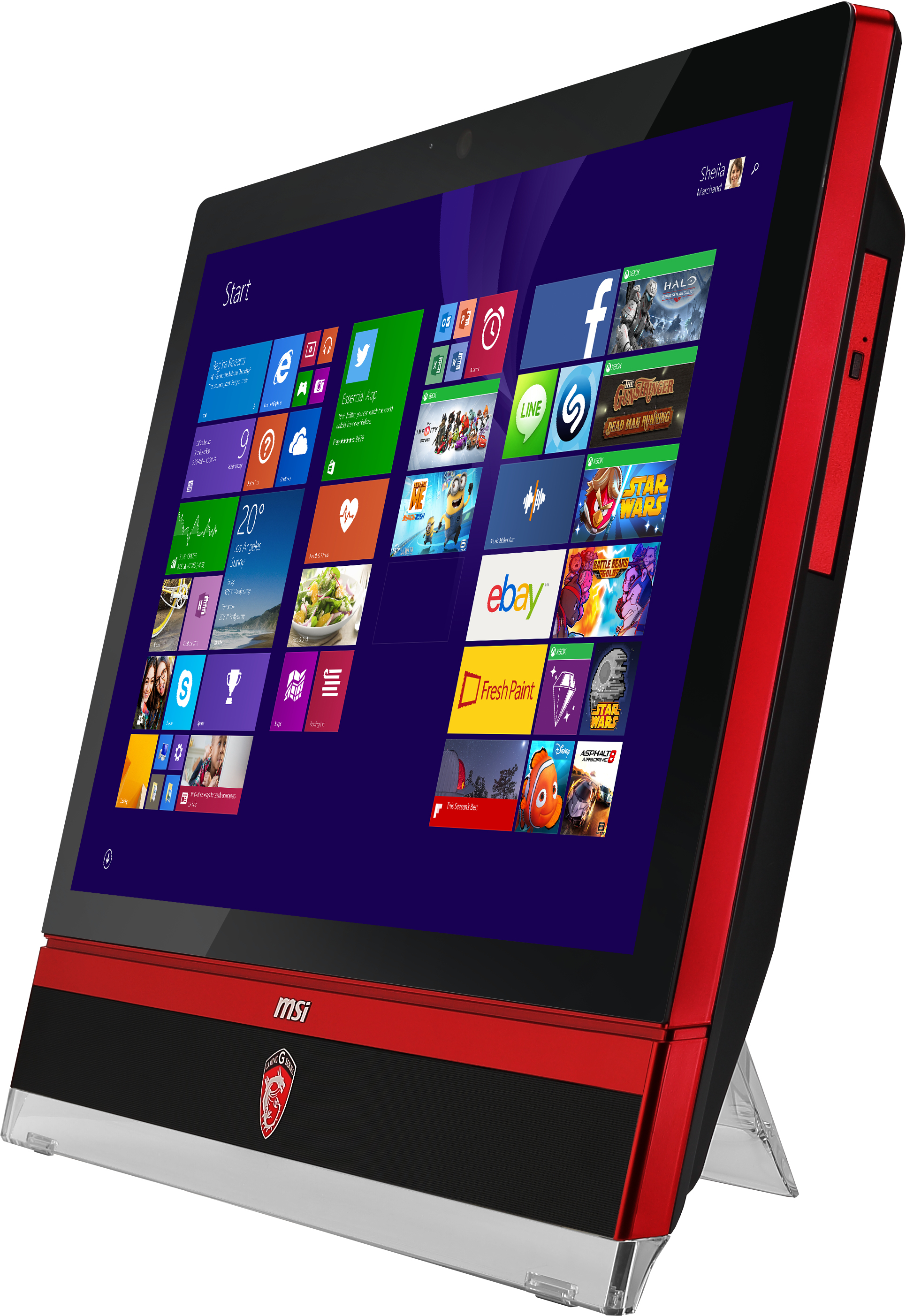 MSI Wind Top AG270 2QE-037US All-in-One PC/workstation Intel® Core™ i7 i7-4870HQ 68.6 cm (27″) 1920 x 1080 pixels Touchscreen 12 GB DDR3L-SDRAM 2 TB HDD NVIDIA® GeForce® GTX 980M Windows 8.1 Wi-Fi 5 (802.11ac) Black, Red image 1