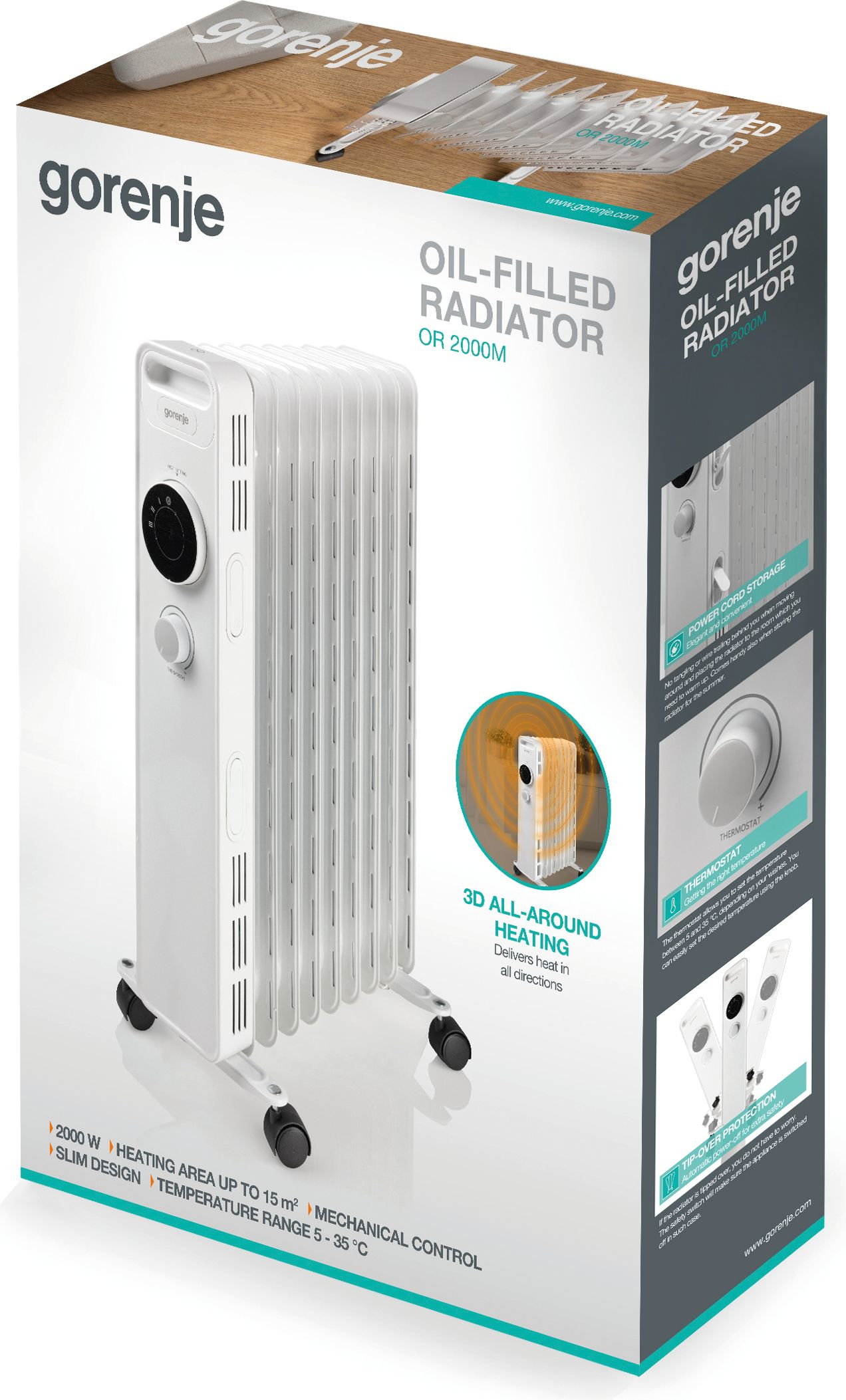 Gorenje OR2000M electric space heater Indoor White – image 4