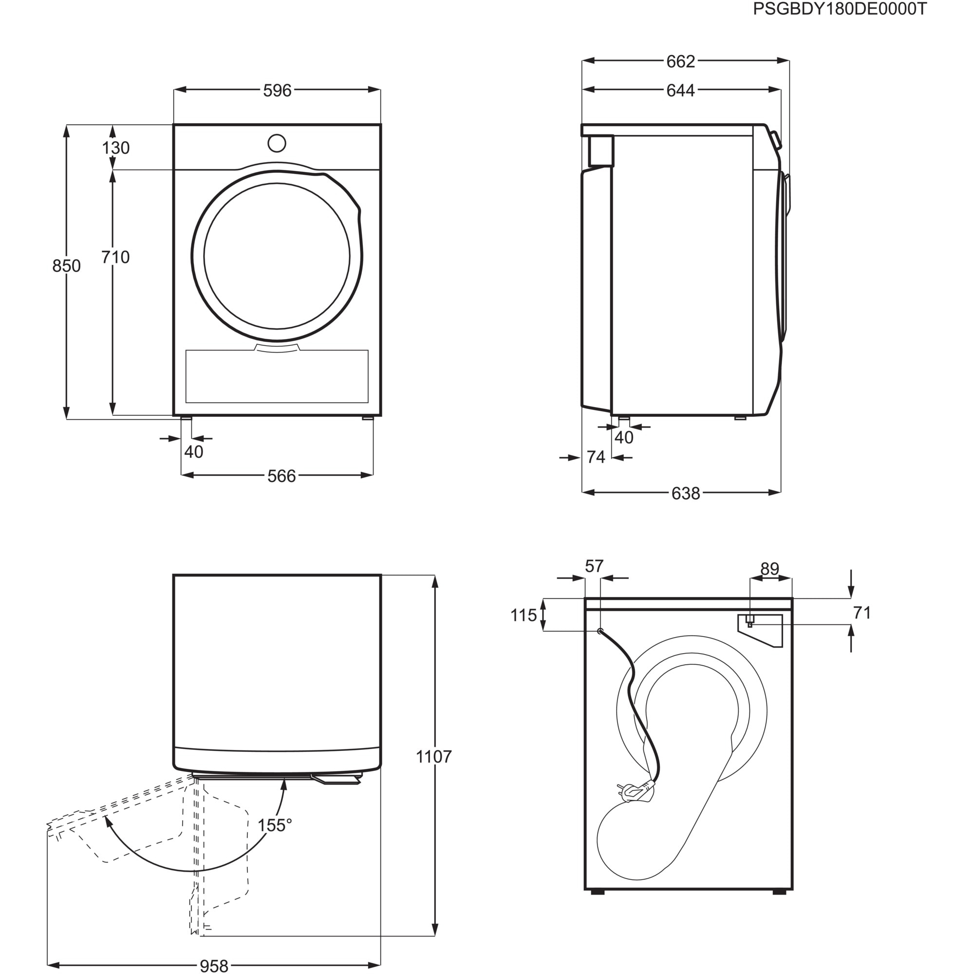 Electrolux EW7H4854IB tumble dryer Freestanding Front-load – image 2