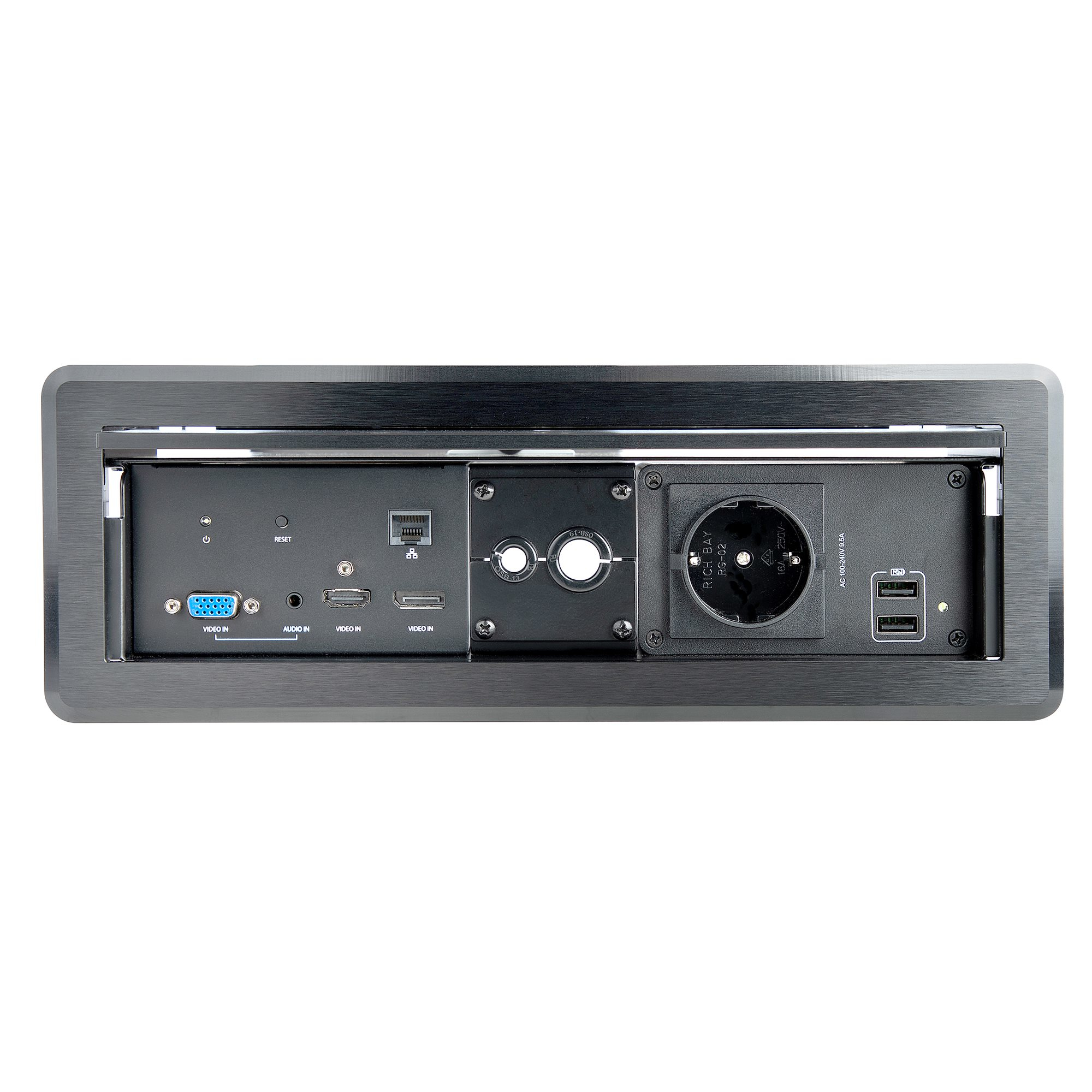 StarTech.com Conference Table Box for AV Connectivity & Power/Charging - 4K HDMI output with HDMI, DP, & VGA Inputs, GbE, Audio - Charging Station w/ 2x USB-A & – image 2