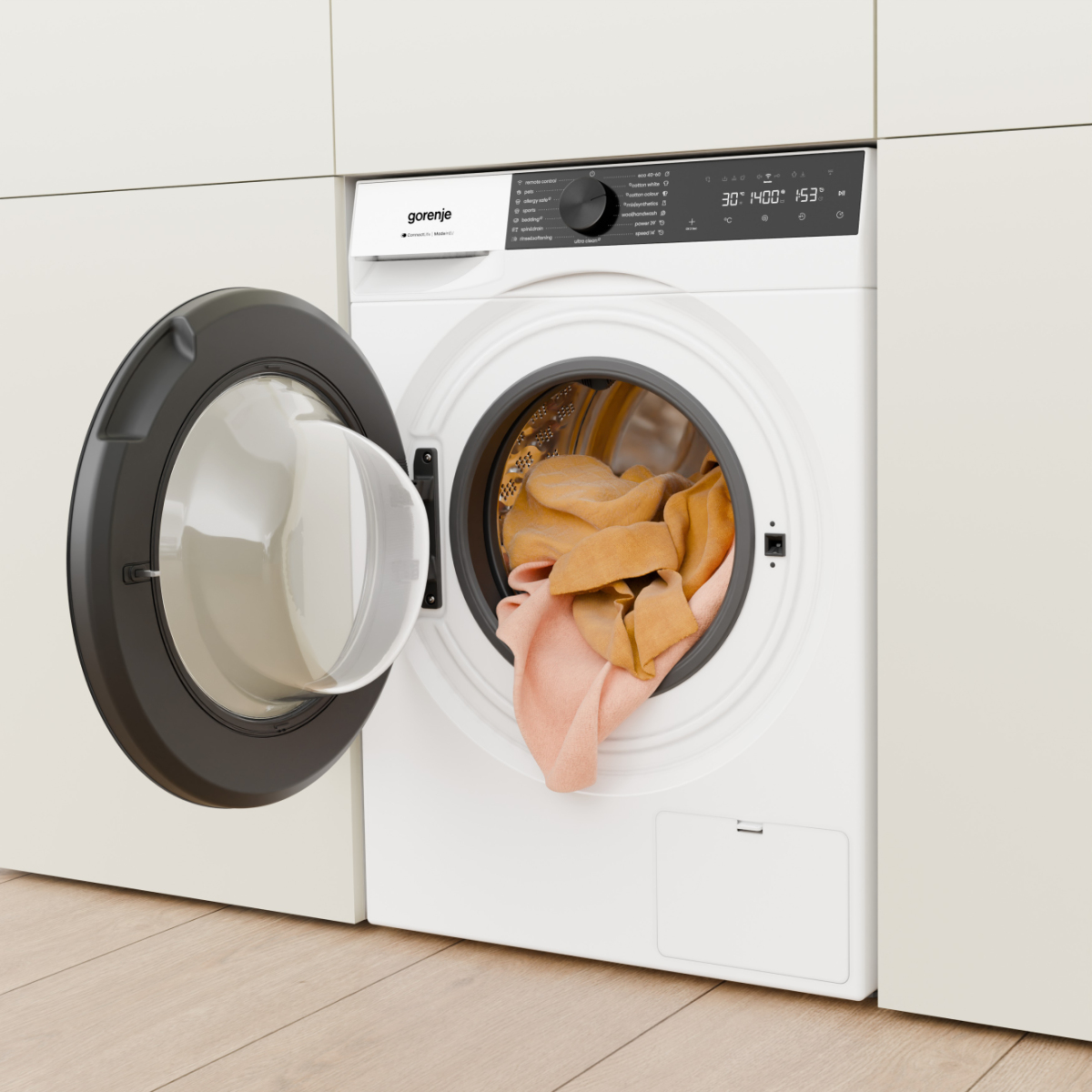 Gorenje Tvättmaskin (9 kg) med SteamTech för fräschare och mindre skrynklig tvätt, Inverter PowerDrive för tyst drift och Auto‐program för enkel användning. Sto – image 4