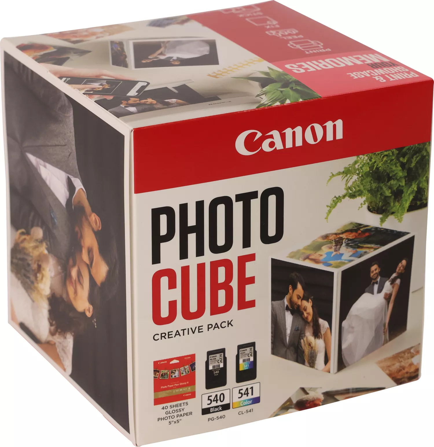 Canon Photo Cube Creative Pack - Glossy - 2-pack - black, colour (cyan, magenta, yellow) - original - ink cartridge / paper kit - for PIXMA TS5150, TS5151