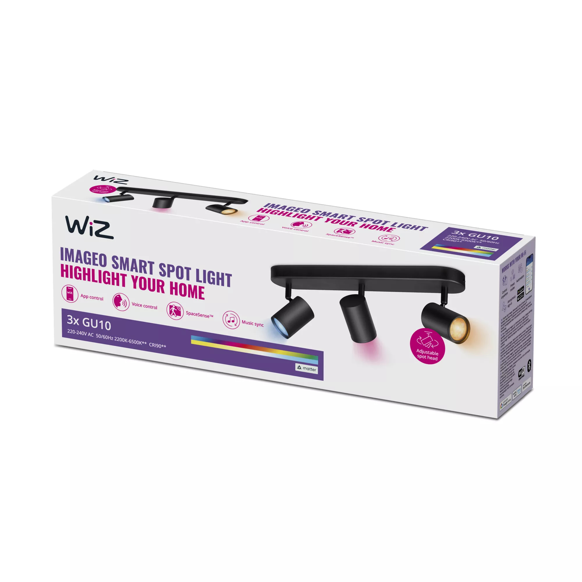 WiZ IMAGEO 3x adjustable spotlight – image 2