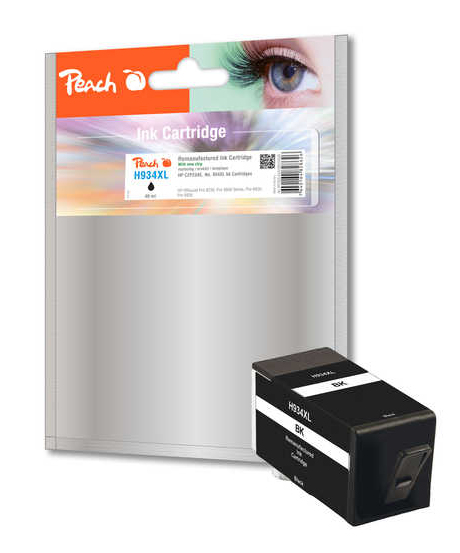Peach Ink Cartridge with chip black HC, compatible with No. 934XL, C2P23AE