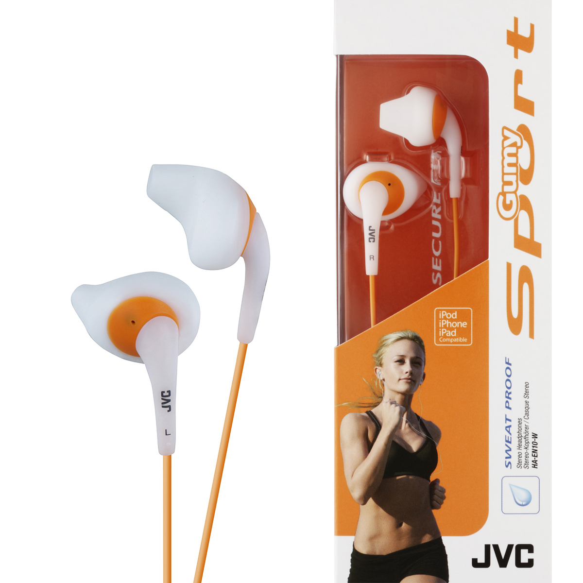 JVC HA-EN10-W Headphones Wired In-ear Orange, White image 2