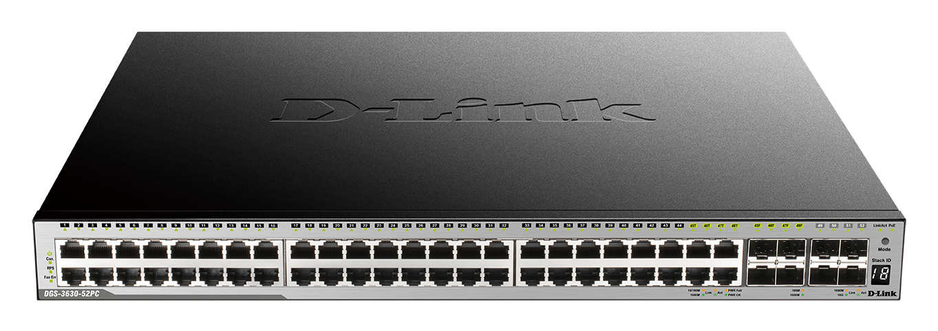 D-Link 48-Port PoE L3 Stackable Managed Gigabit Switch including – image 2