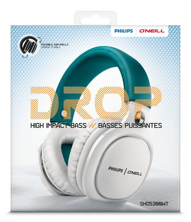 Philips O'Neill SHO5300WT/00 headphones/headset Wired Head-band Green, White – image 2