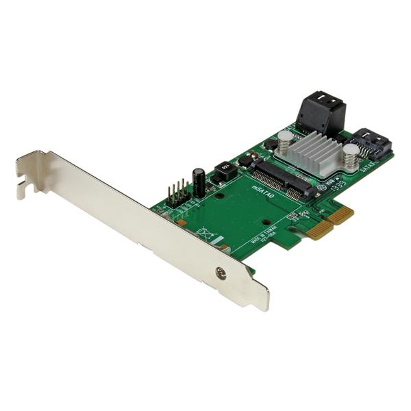 StarTech.com 3 Port PCI Express 2.0 SATA III 6 Gbps RAID Controller Card w/ mSATA Slot and HyperDuo SSD Tiering