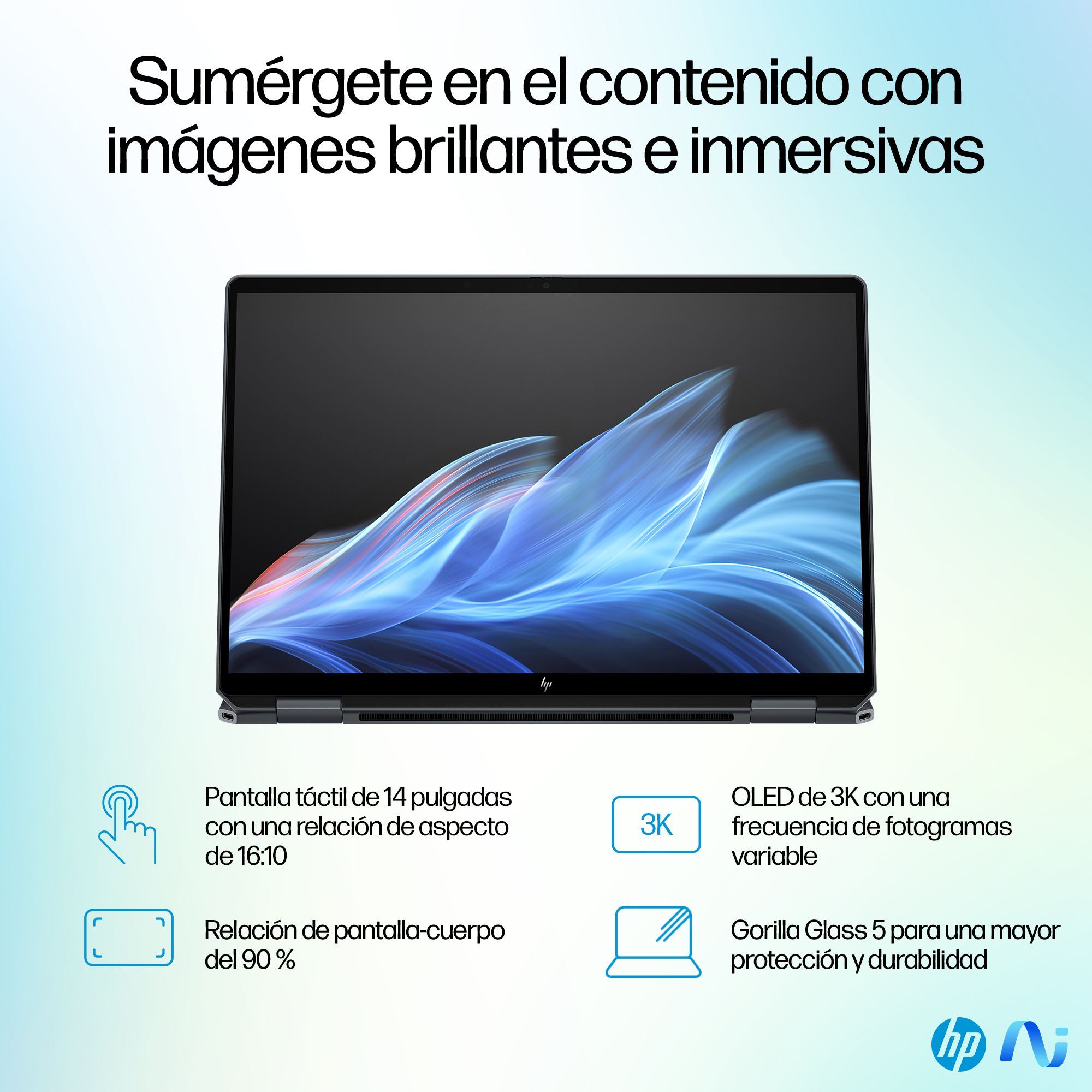 Portátil - HP OmniBook Ultra Flip 14-fh0003ns Copilot+ PC OLED, 14" 2.8K, Intel® Evo™ Ed. Core™ 7 258V 47 TOPS, 32GB RAM, 1TB SSD, Arc™, W11H - imagen 8