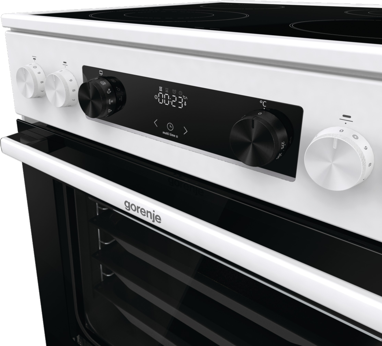 Gorenje GEC6D71WB cooker Freestanding cooker Electric Ceramic hob Black, White – image 9