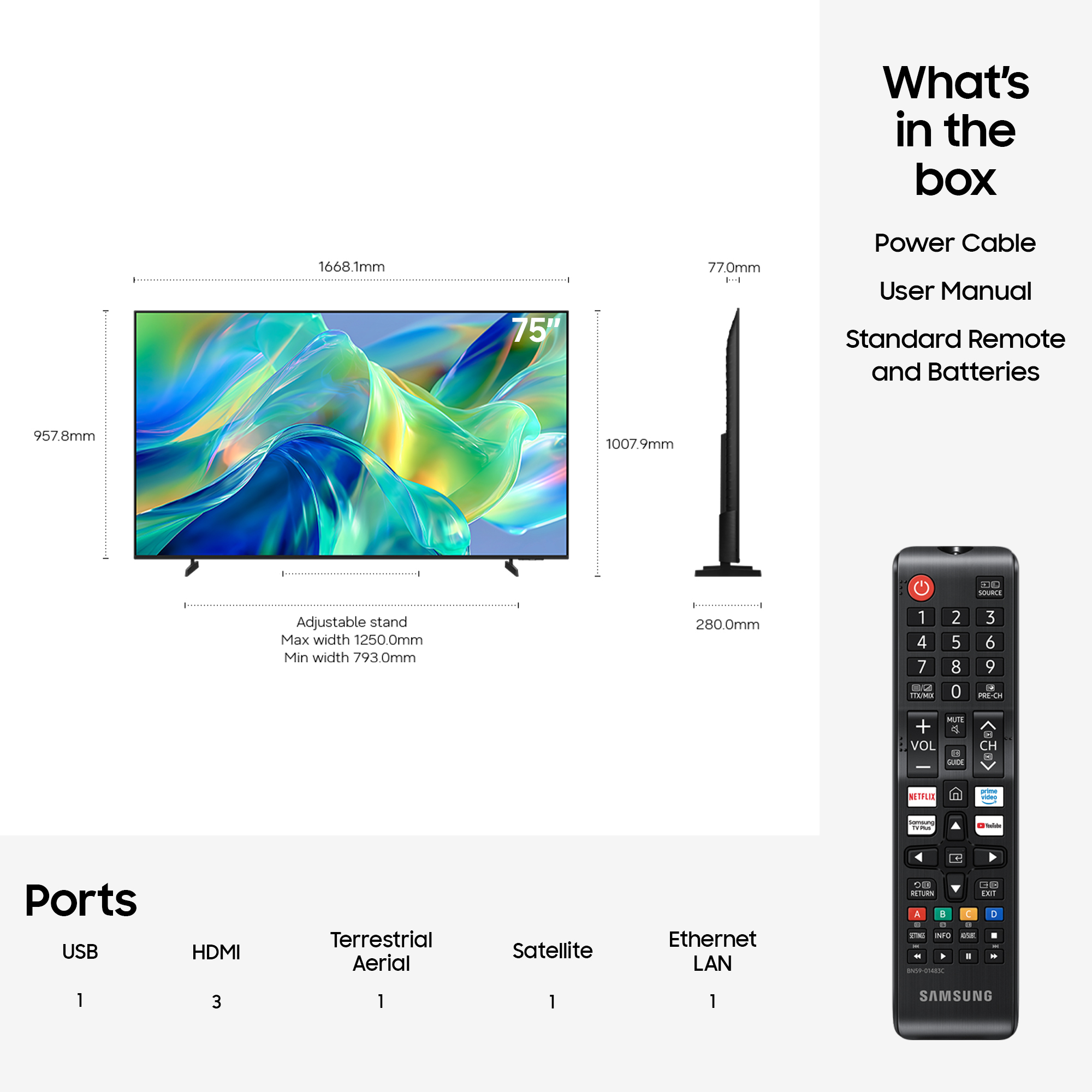 Samsung UE75M1EHAUXZT TV 167 m (6575") 4K Ultra HD Smart TV Wi-Fi Black – image 5