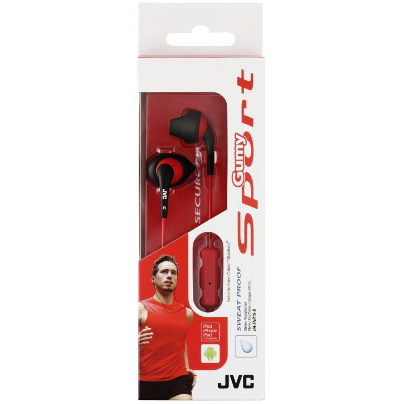 JVC Gumy Sport Headset Wired In-ear Sports USB Type-A Black, Red image 2