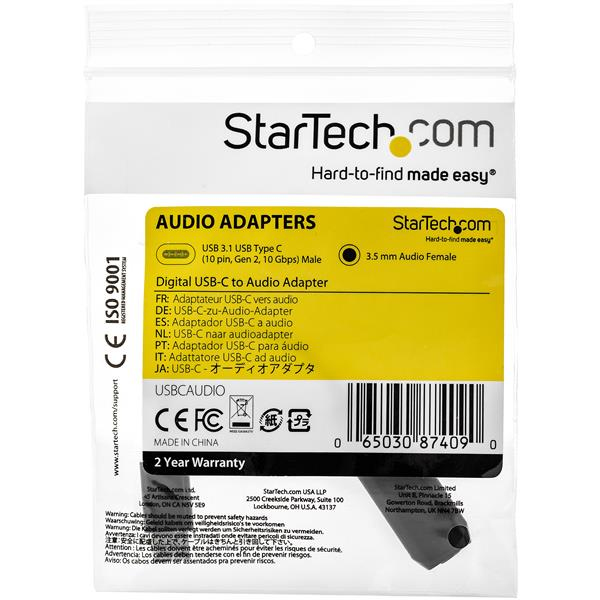 StarTech.com USB C to 3.5mm Audio Adapter - USB Type C to AUX Female Wired Headphone Jack w/32-bit DAC - Active USB C Digital Sound Card for Headset Audio Confe – image 4