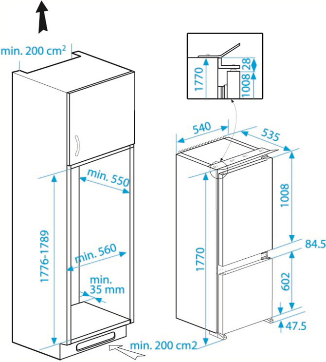 Beko CBI7750HCA fridge-freezer Built-in – image 2