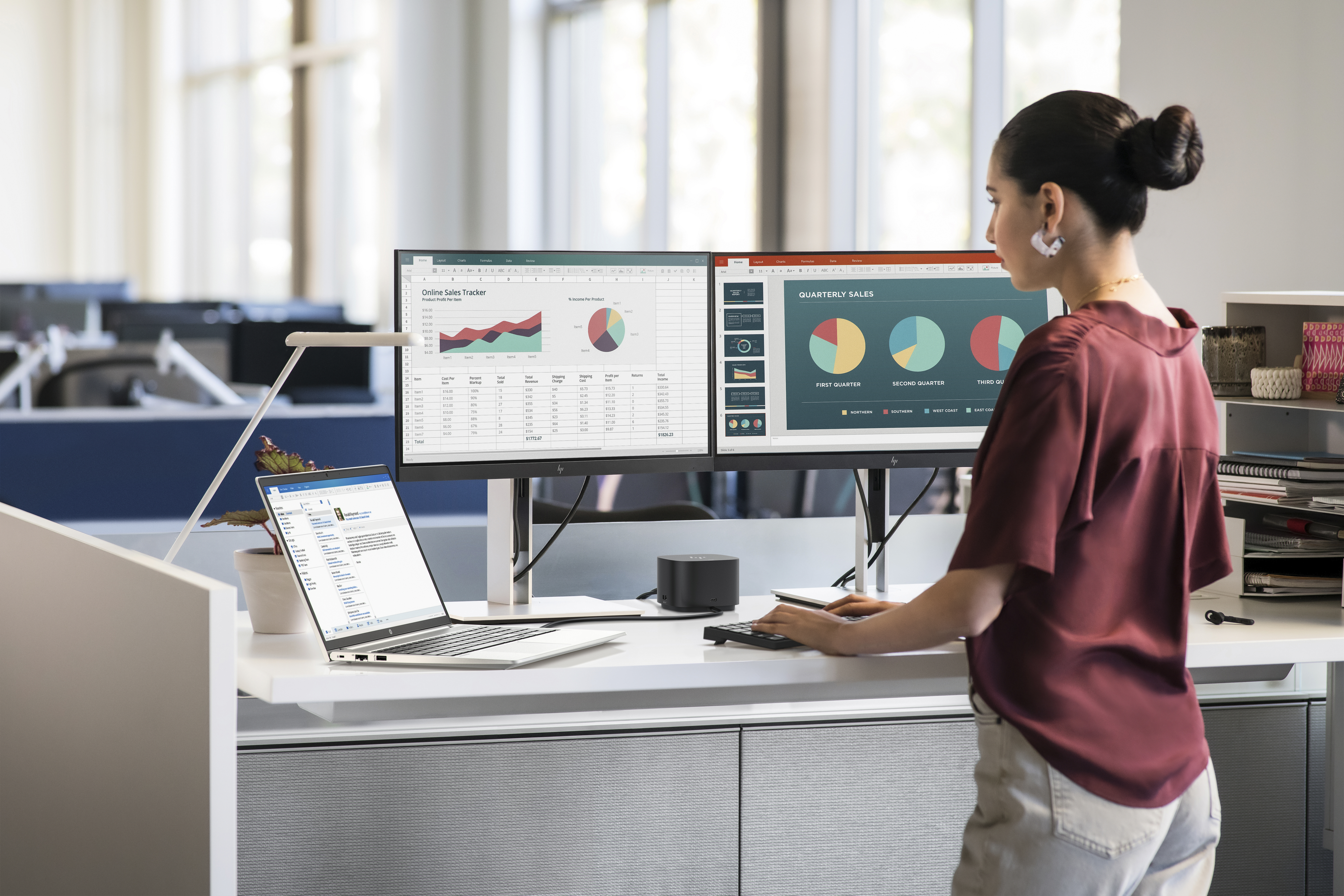 HP Thunderbolt Dock 280W G4 w/Combo Cable. Connectivity technology: Wired, Host interface: Thunderbolt 4. Product colour: 