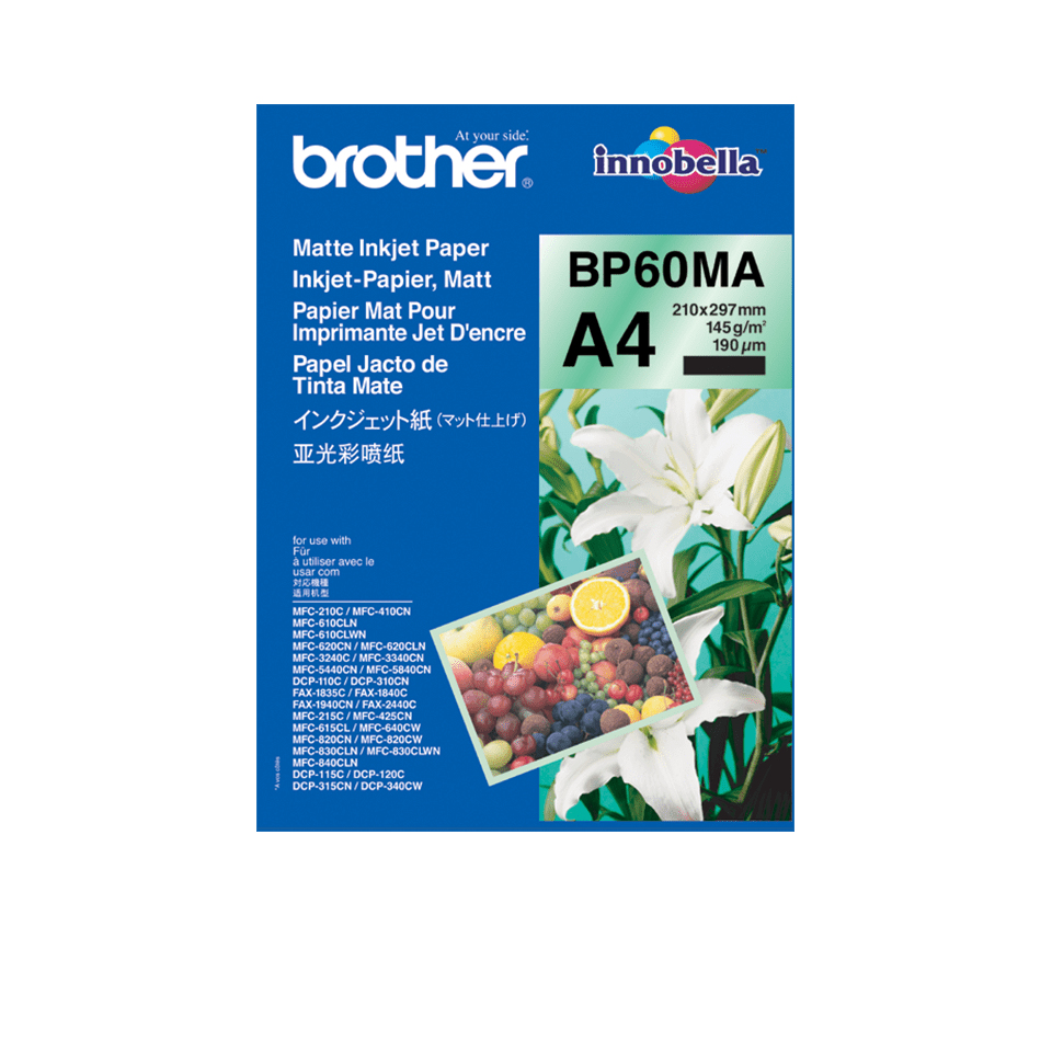 Brother BP60MA Inkjet Paper datapapper A4 (210x297 mm) Matt 25 ark Vit