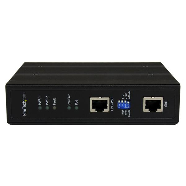 StarTech.com Industrial 1 Port Gigabit PoE+ Power over Ethernet Injector (30W) w/ Non-Standard PoE Boost (60W) and Redundant Power – image 2