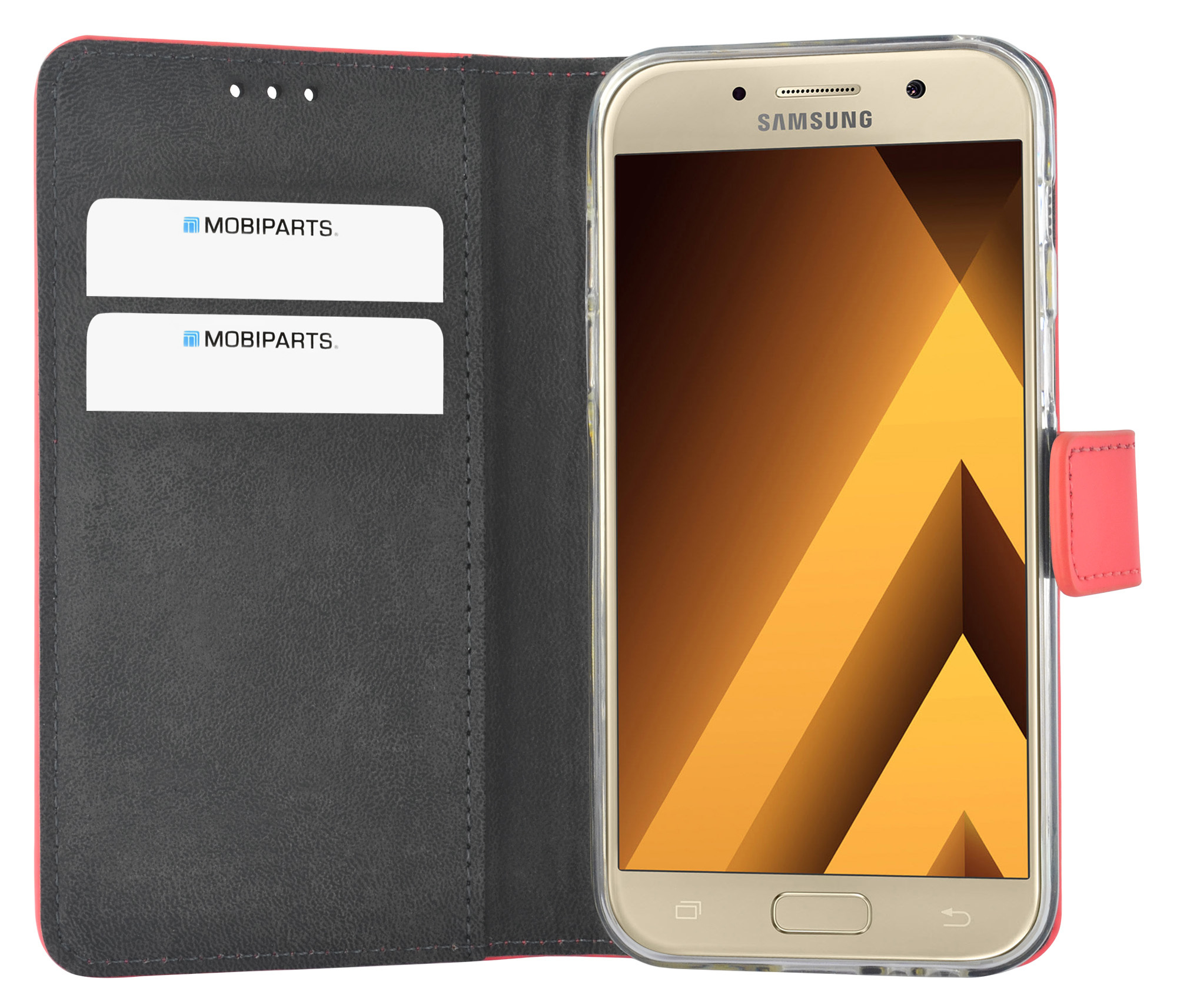 Mobiparts Premium Wallet TPU Case Samsung Galaxy A3 (2017) Peach Pink – image 4