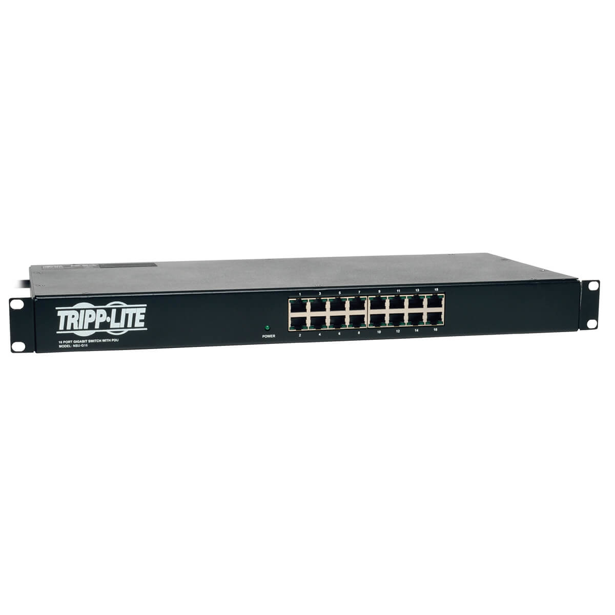 16 PORT GIGABIT ETHERNET SWITCH WITH 8 OUTLET PDU 1U