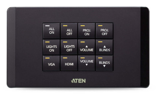ATEN VK112EU - Keypad - EU, 12-button - 2 gangs - wired - 10/100 Ethernet - black