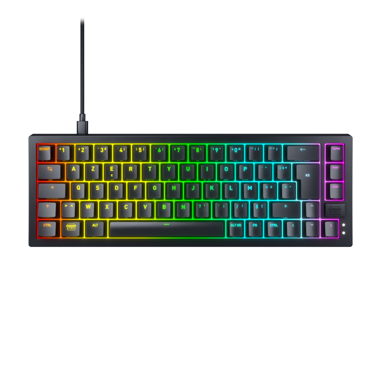 CHERRY K5V2 Compact tastiera Gaming USB AZERTY Francese Nero