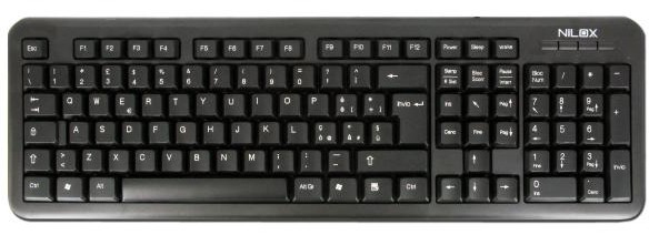 Nilox 10NXKBST26001 keyboard USB + PS/2 Black