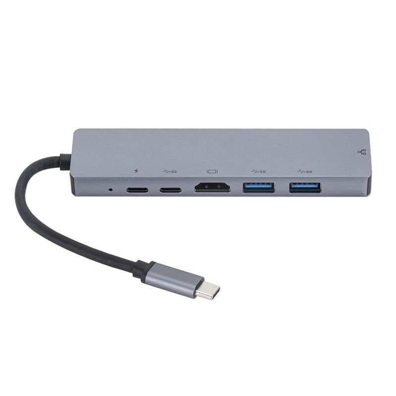 eSTUFF W126094045 laptop dock/port replicator USB Type-C Aluminium, Black – image 3