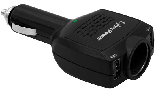 CyberPower CPTDC2U1DCRC1 mobile device charger Mobile phone, MP3, MP4, PDA, Tablet Black Cigar lighter Auto – image 1