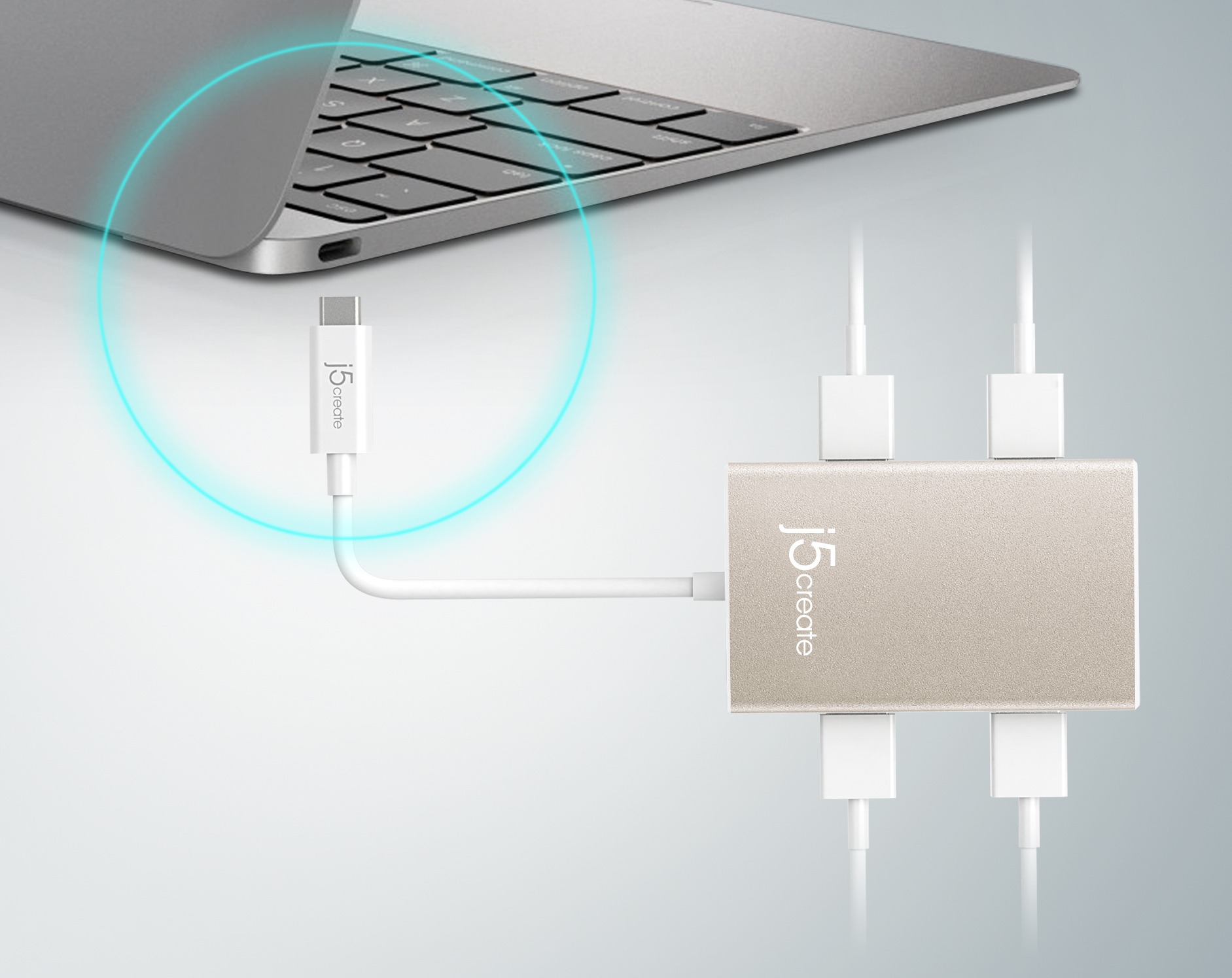 j5create JCH343 USB-C™ 4-Port Hub, Black – image 5