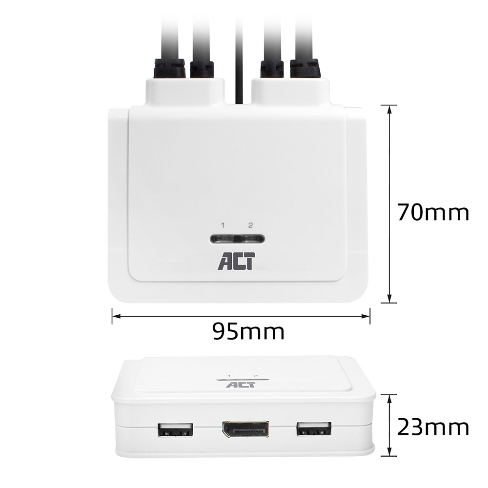 ACT AC7900 DisplayPort 4K KVM switch with fixed cables – image 6